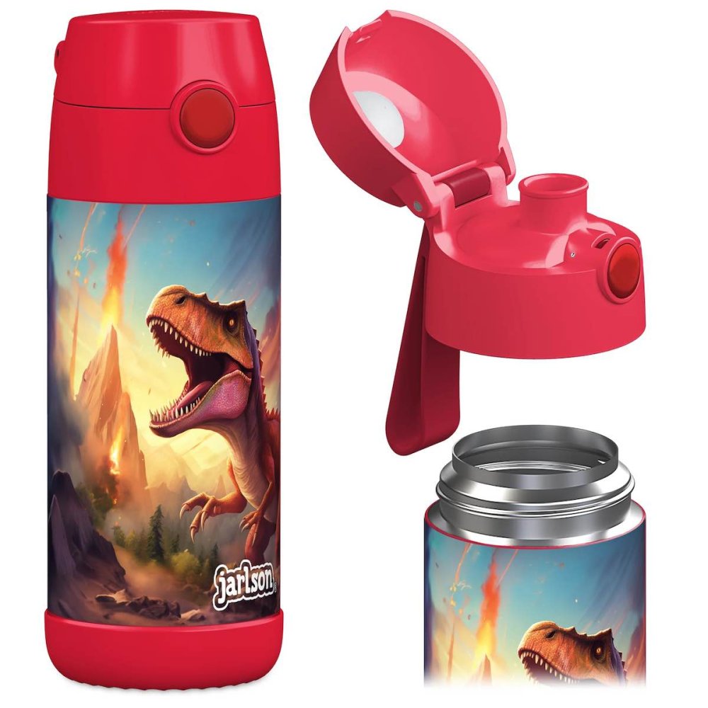 Levně Dětská nerezová termoláhev na pití JARLSON MALI Dinosaurus 350 ml