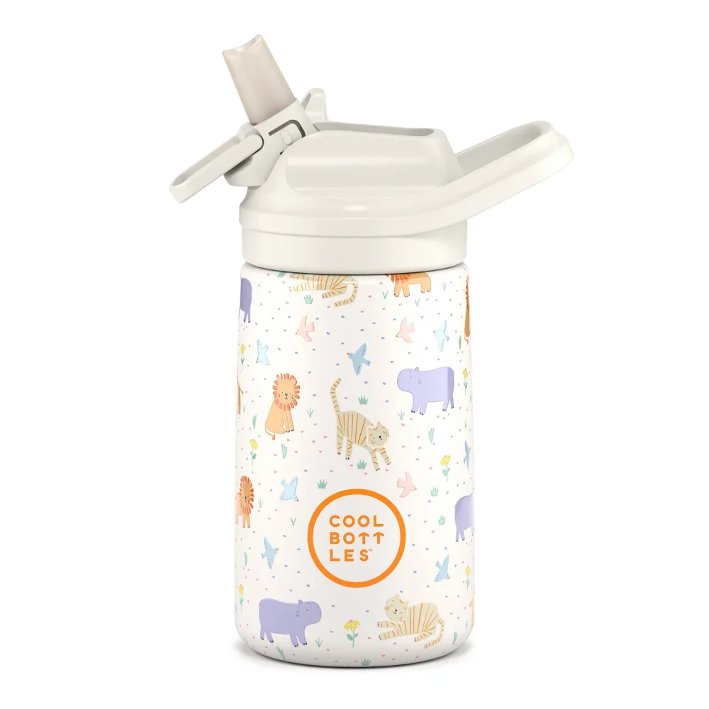 Levně Dětská nerezová termoláhev COOL BOTTLES Kiddie Roar Time 350 ml 3D