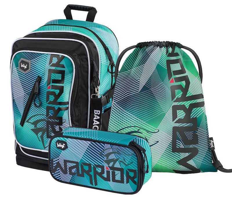 Školní batoh v setu Baagl Cubic Warrior - 3 díly