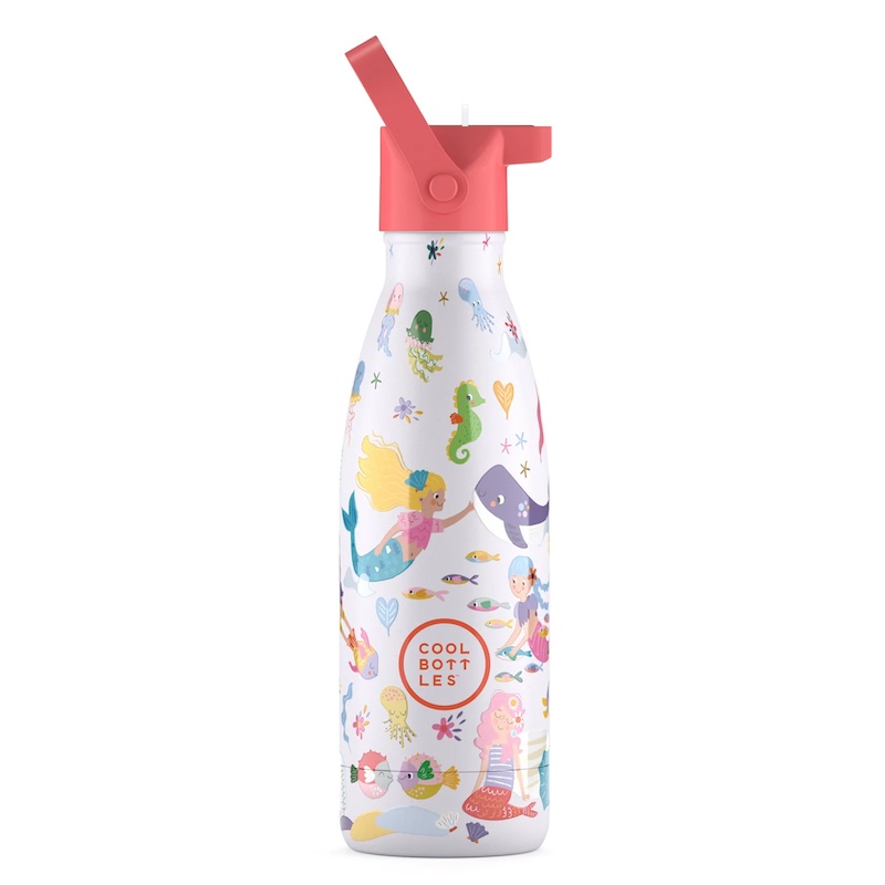 Levně Dětská nerezová termolahev COOL BOTTLES Kids Sweet Mermaids třívrstvá 350ml 3D