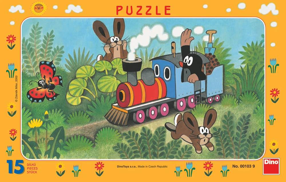 Levně Puzzle Krtek a lokomotiva 15 dílků deskové