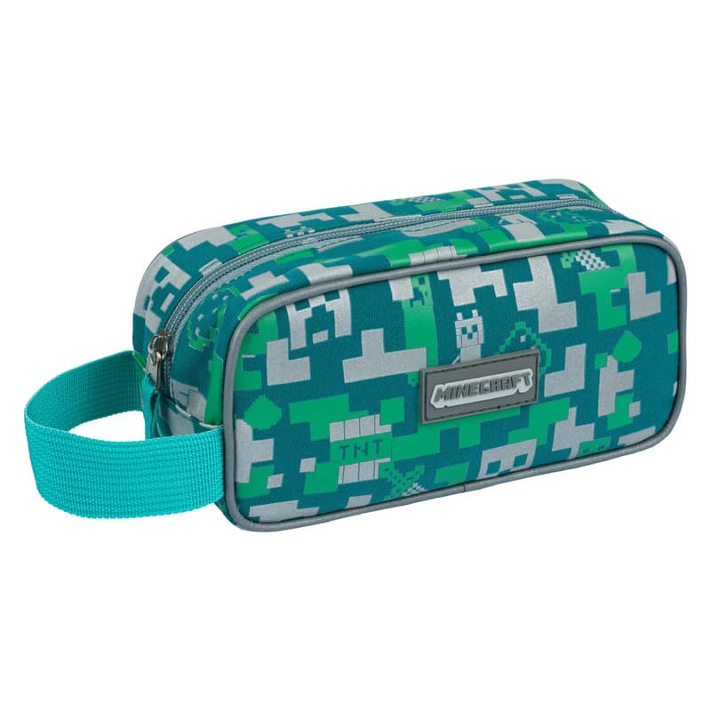 Penál etue Baagl Minecraft Silver Creeper reflexní