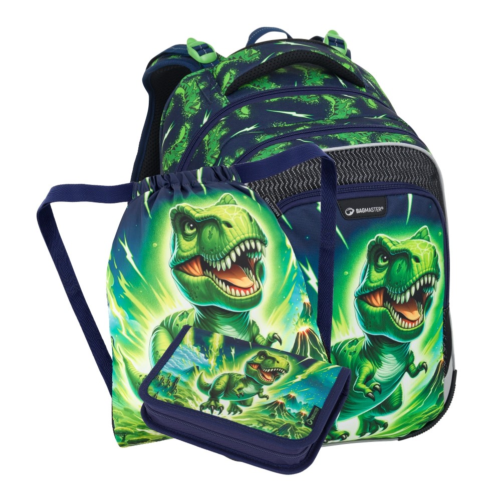 Levně Bagmaster LUMI 25 C malý školní set pro prvňáčky – dinosaurus