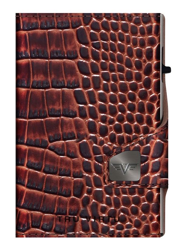 Levně Kožená peněženka TRU VIRTU CLICK & SLIDE TWIN - Croco Brown