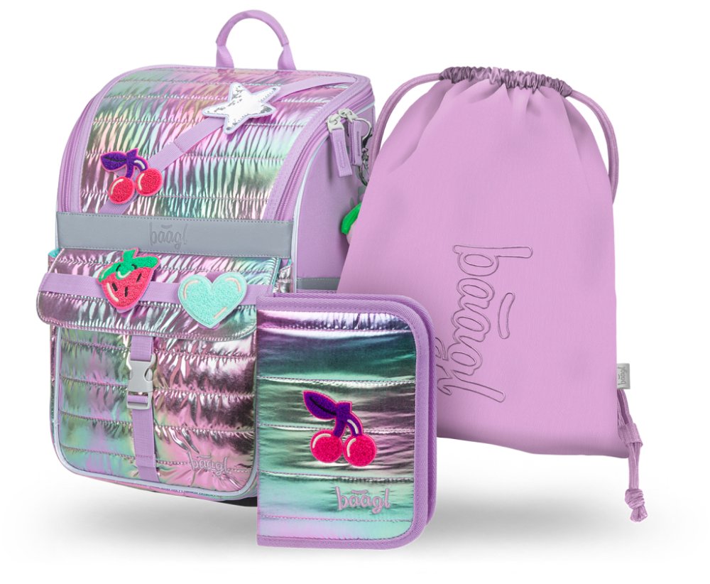 Baagl Školní set Zippy Lavender – aktovka, penál, sáček