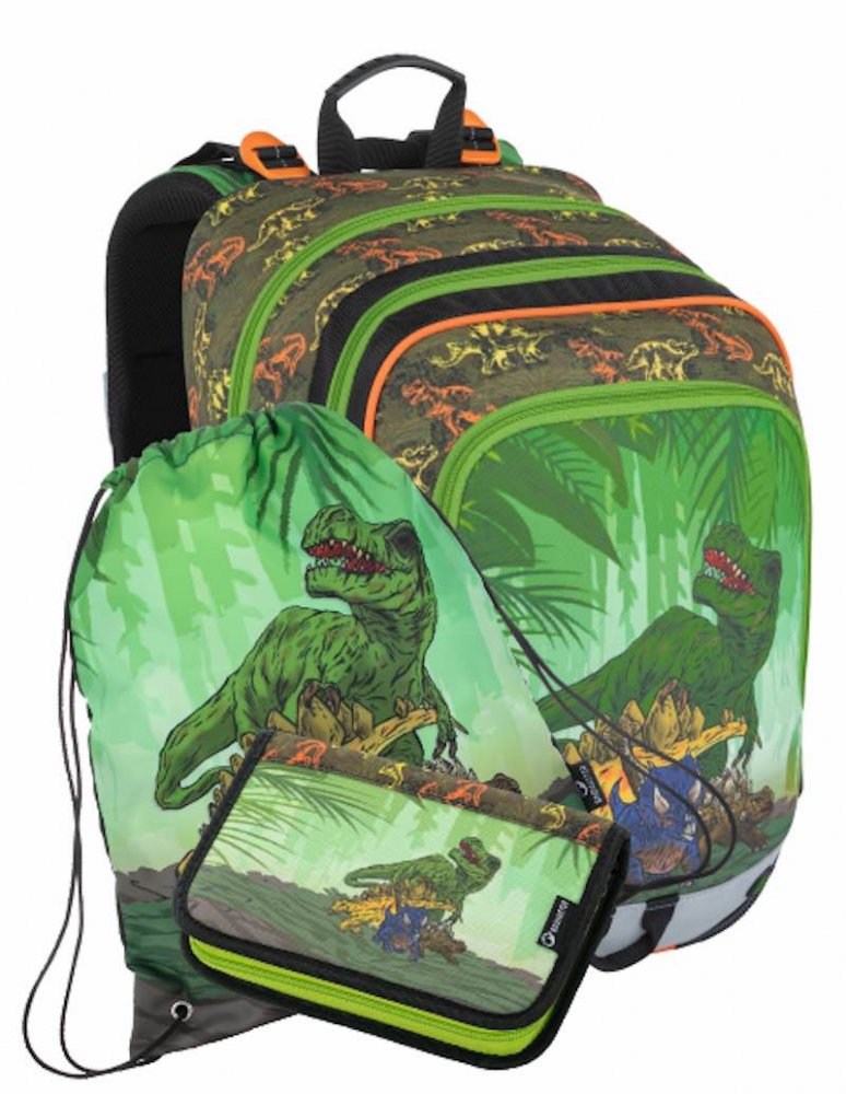 Levně Školní batoh v setu pro prvňáčky BAGMASTER ALFA 21 C GREEN/BLACK
