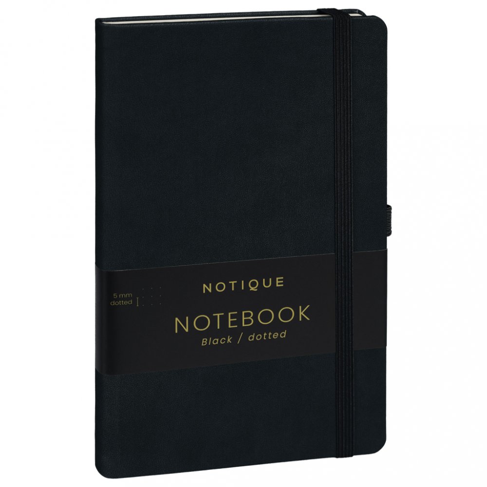 Levně Notes Černý, tečkovaný, 13 × 21 cm