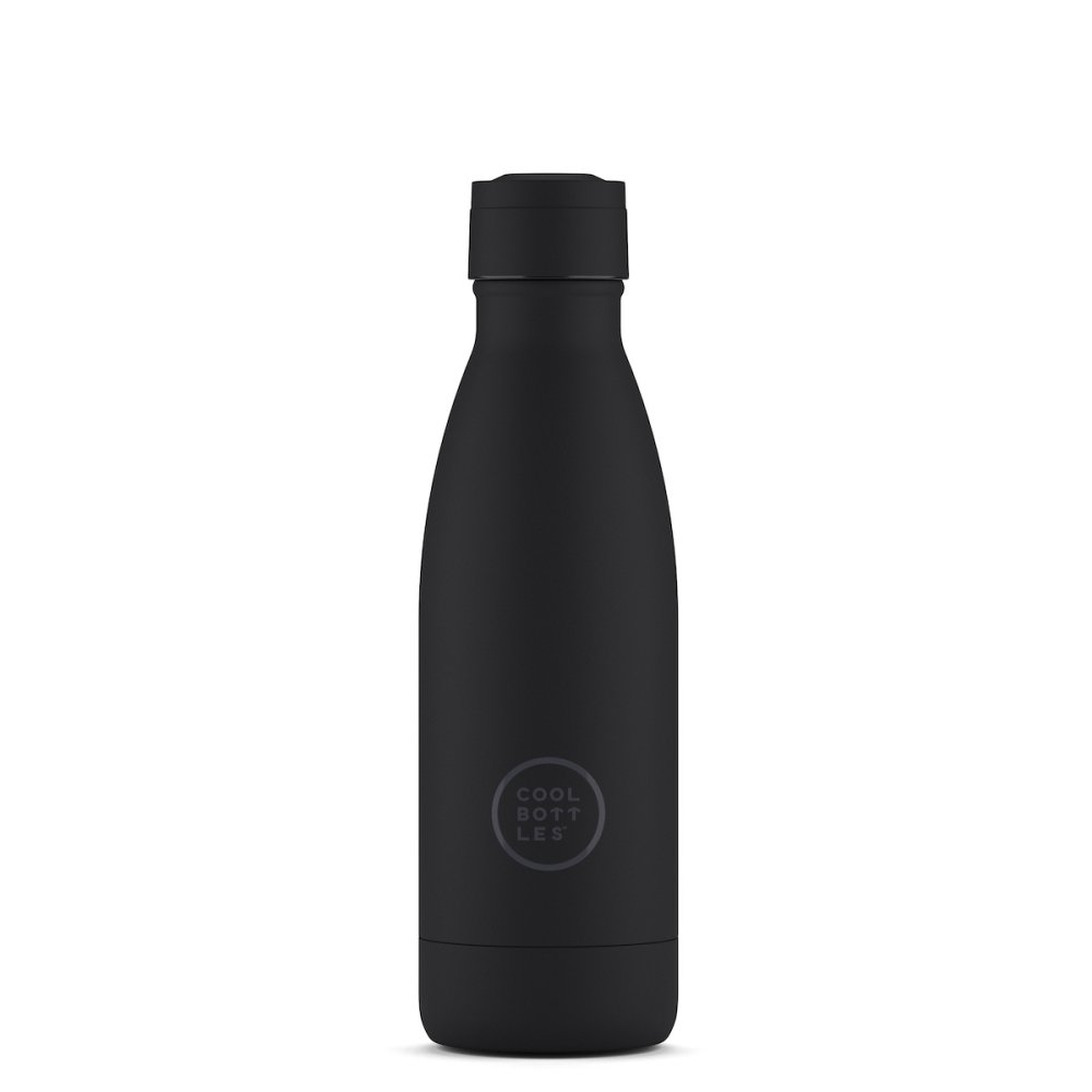 Levně Nerezová termolahev COOL BOTTLES Mono Black třívrstvá 350 ml