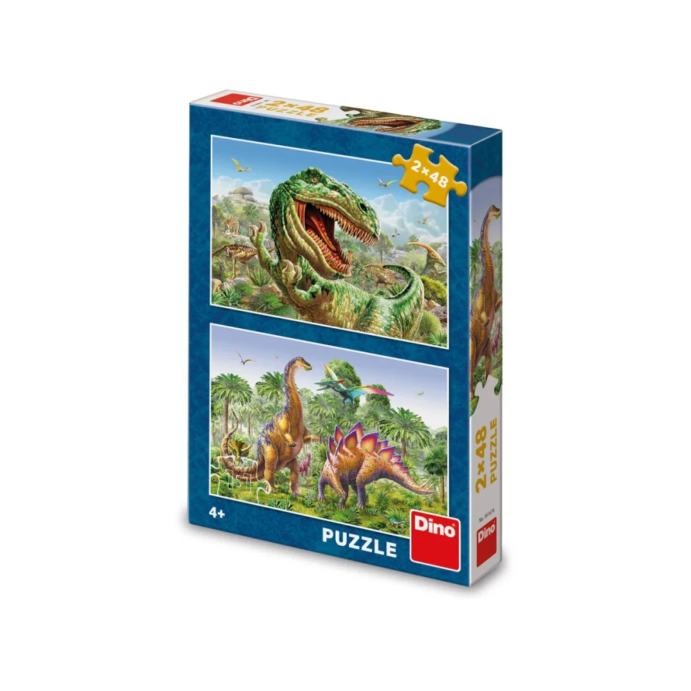 Levně Puzzle Souboj dinosaurů 2x48 dílků