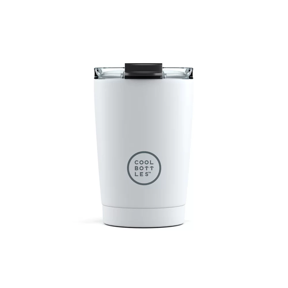 Nerezový termohrnek COOL BOTTLES Mono White třívrstvý 330ml