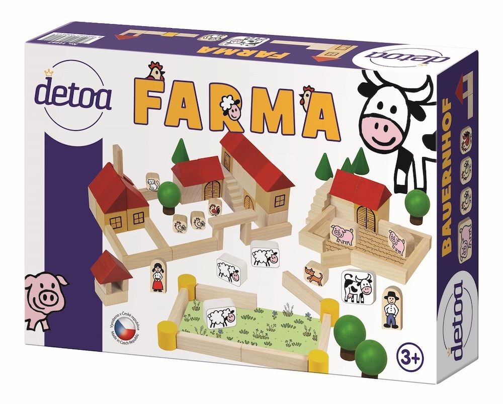 Levně Dřevěná stavebnice Farma 100 ks