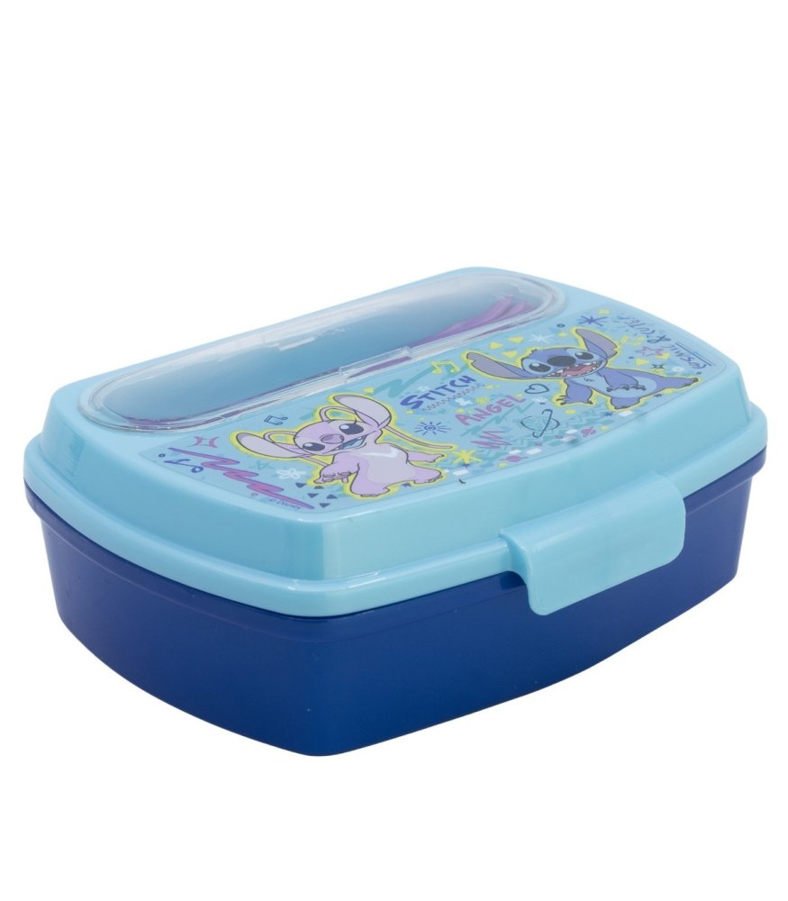 Levně Stor Krabička na svačinu Stitch s příborem