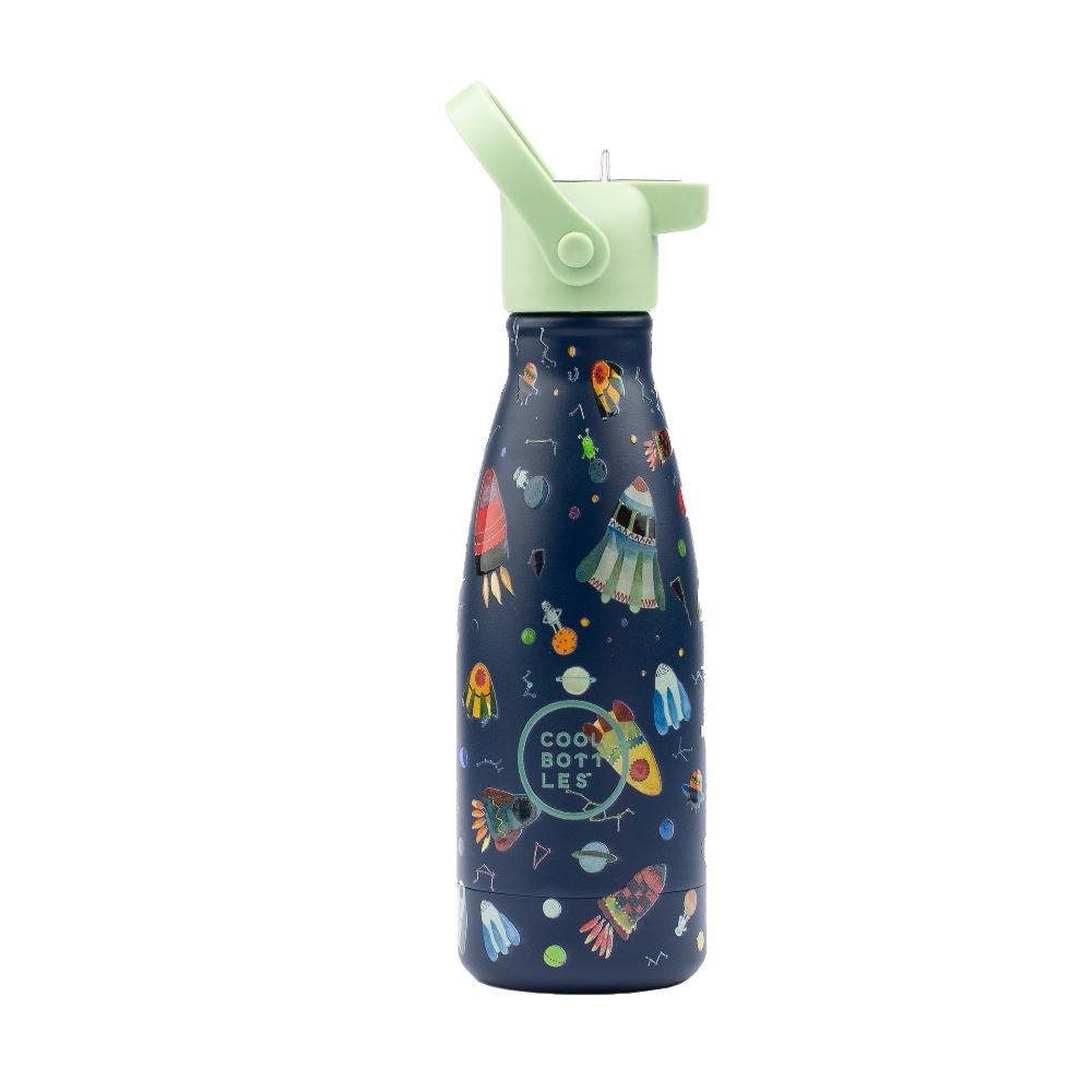 Levně Dětská nerezová termolahev COOL BOTTLES Kids Space Rockets třívrstvá 260ml 3D