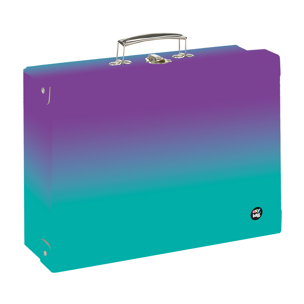 Levně Kufřík lamino hranatý A4 OXY Ombre Purple- blue