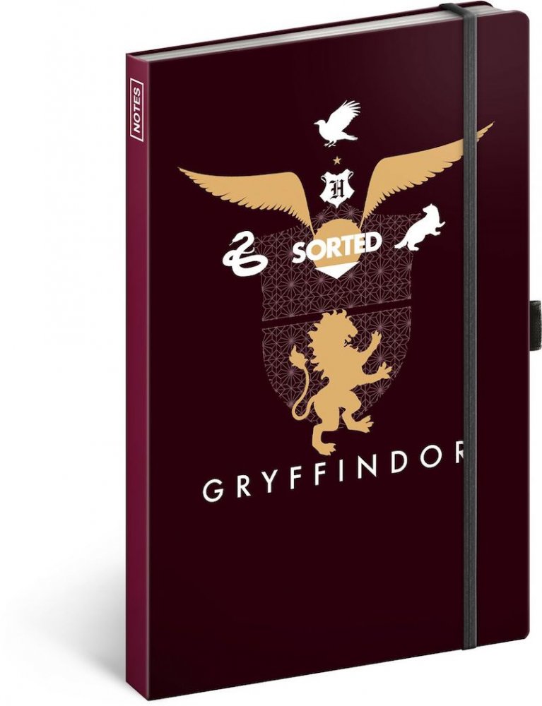 Levně Notes Harry Potter – Gryffindor, linkovaný, 13 × 21 cm