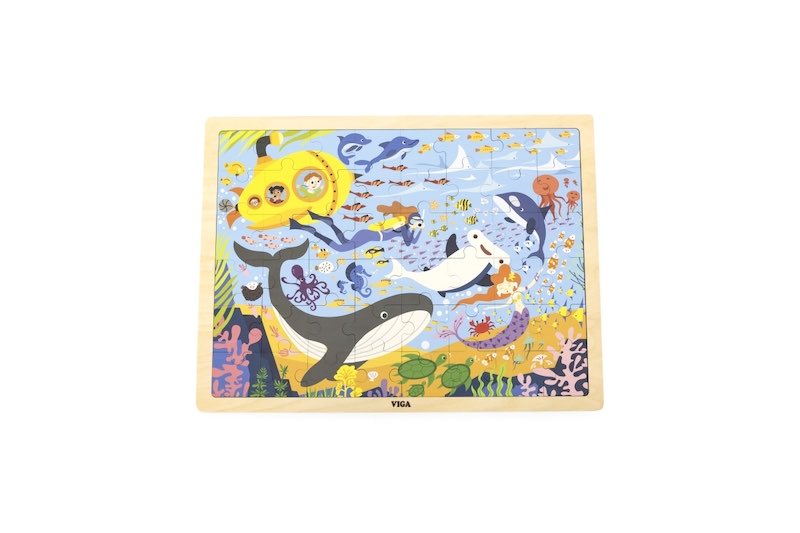 Levně Dřevěné puzzle 48 dílků - mořský život Viga