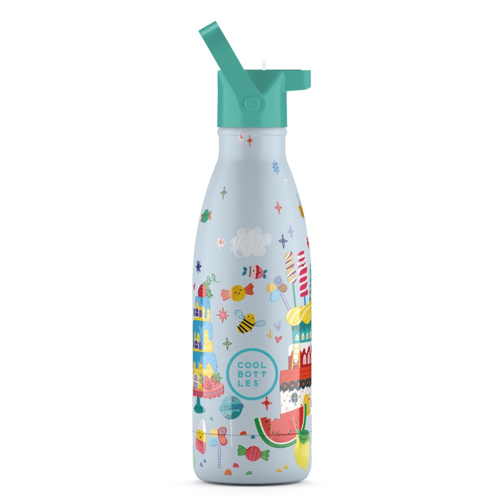 Levně Dětská nerezová termolahev COOL BOTTLES Kids Candy Land třívrstvá 350 ml 3D