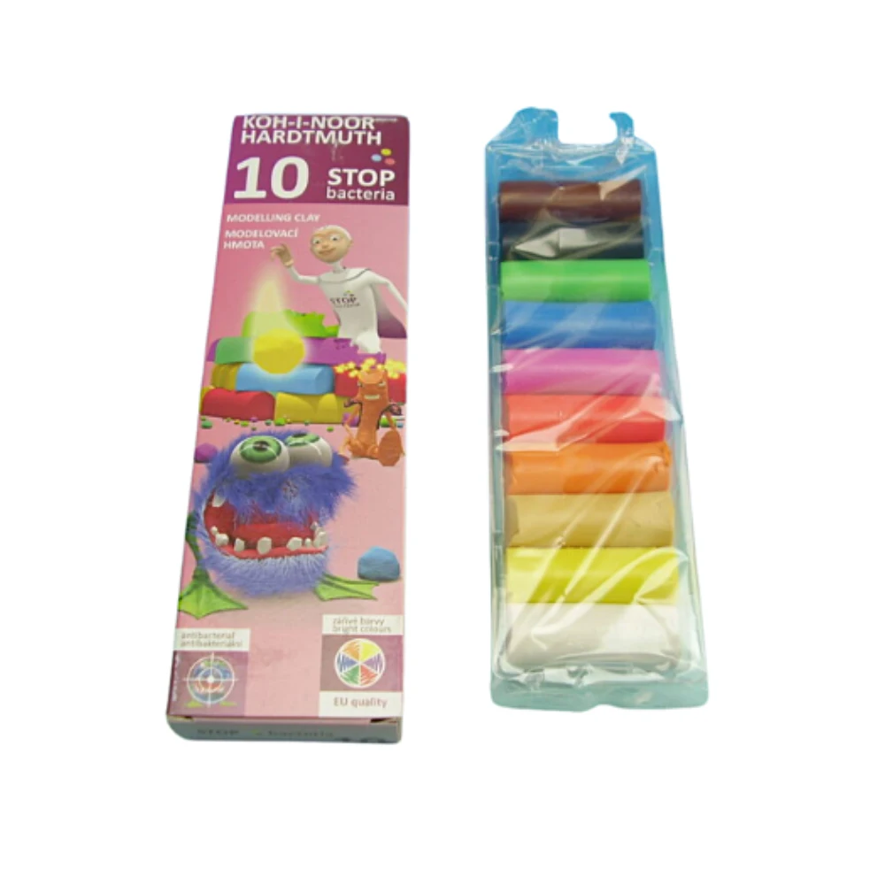 Levně Plastelína Koh-i-Noor Stop Bacteria – 10 barev, 200 g