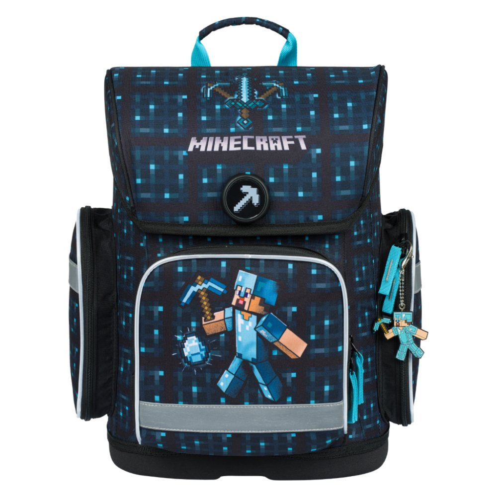 Levně BAAGL aktovka Ergo Minecraft Blue Axe modrá + dárek, skladem ihned k odeslání