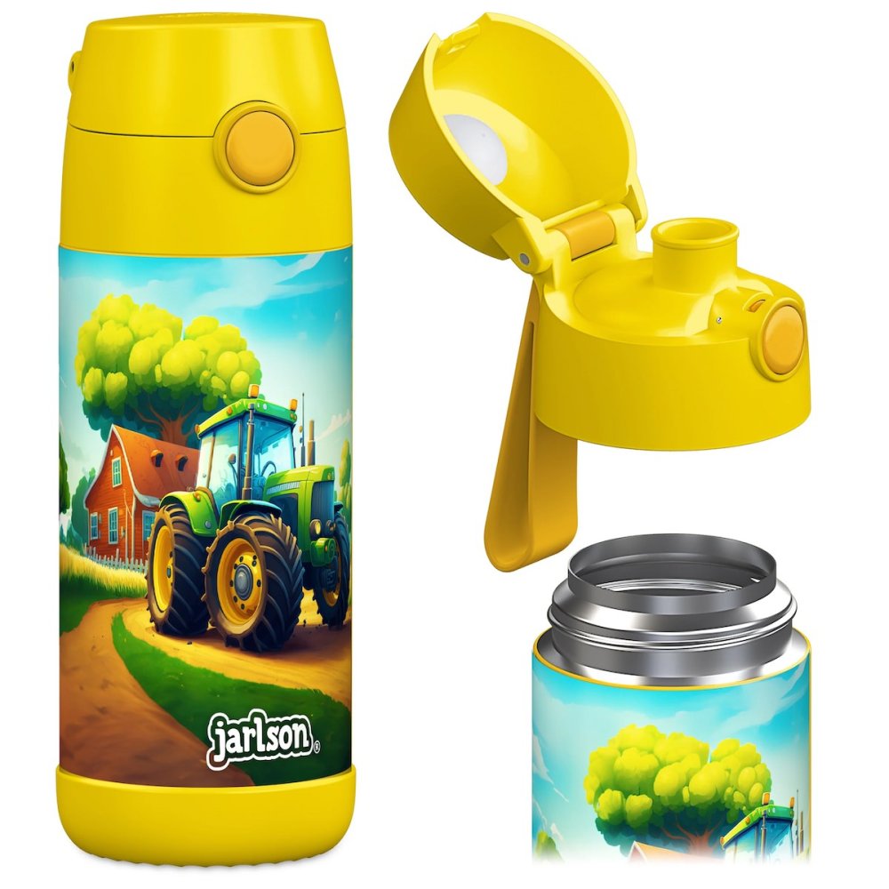 Levně Dětská nerezová termoláhev na pití JARLSON MALI Traktor 350 ml