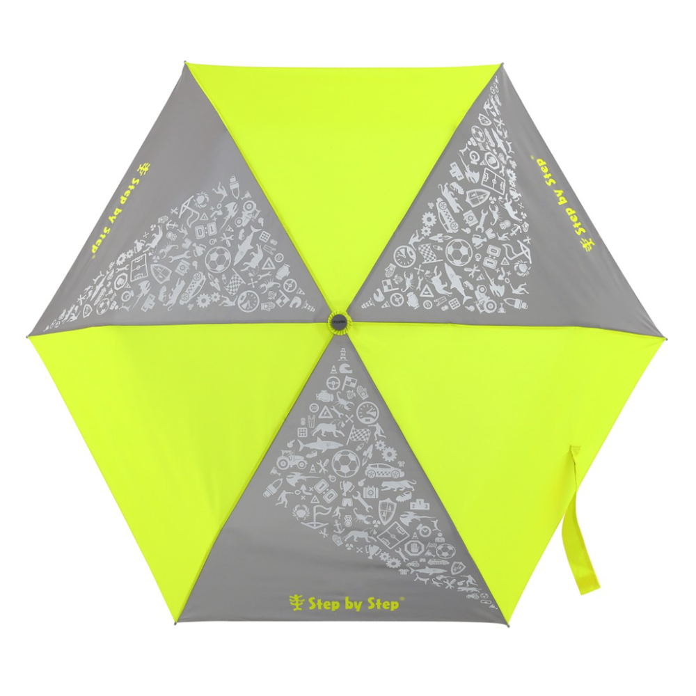 Levně Dětský skládací deštník s reflexními obrázky, Neon Yellow